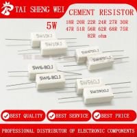 10pcs 5W 5 Cement Resistor Power Resistance 18R 20R 22R 24R 27R 30R 47R 51R 56R 62R 68R 75R 82R 18 20 24 30 51 62 75 82 ohm ΩJ