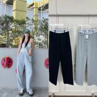 พร้อมส่ง   SCULPTOR  Classic Logo Tape Sweat Pants  กางเกงวอร์มขอบเอวยางยืดทอเป็นลายแบรนด์ดัง ฮิตสุด s1