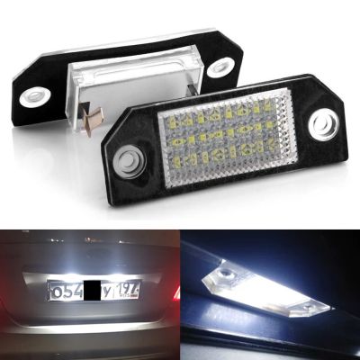 【CW】Car License Plate Lights 12V LED White Number Lamps Plate Light Tail Signal Lamp Assembly For Ford Focus 2 MK2 2003-2008 C-MAX