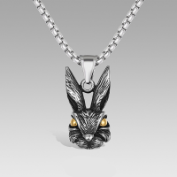 Stainless Steel Owl Cat Rabbit Animal Pendant Necklace For Men Women Vintage Gothic Hip Hop Punk Box Chain Personality Jewelry