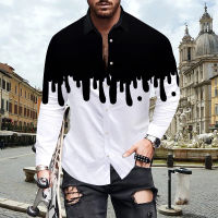 Designer Brand Mens Goth Style Black And White Gradient Shirt Mens Long Sleeve 2021 Spring And Autumn New Shirt High Quality F