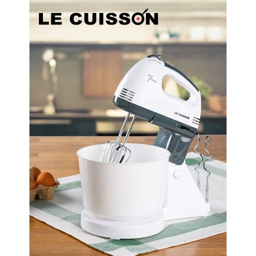 เครื่องปั่นผสมอาหาร-เครื่องปั่นแป้งทำขนม-เครื่องตีไข่ทำขนม-le-cuisson-เครื่องผสมอาหารพร้อมฐานรอง-เครื่องผสมแป้ง-เครื่องทำขนม-เครื่องตีไข่-เครื่องตีวิปครีม-hand-mixer-150w