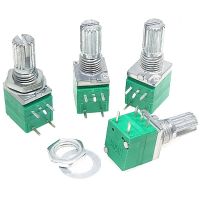 5pcs New RK097G 5pin RK097G RK097 5K 10K 20K 50K 100K 500K with a switch audio shaft 15mm amplifier sealing potentiometer