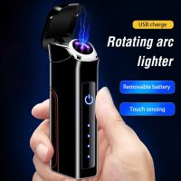 ZZOOI Replacement Battery Usb Electronic Lighter Metal Windproof Double Arc Plasma Electric Charging Lighter Gifts For Men Woman