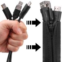 Sarung pengatur kabel jaringan pelindung Winder kabel fleksibel dengan ritsleting Earphone USB pengisi daya