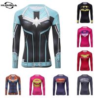 COD DSFERTRETRE Fashion Women Compression 3D Printed Anime Captain Long Sleeve Sports T-shirt Bodybuilding Fitness Clothing