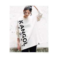 KANGOL 23เสื้อวอร์มทรงหลวมผ้าฝ้ายพิมพ์ตัวอักษรอเนกประสงค์,สำหรับฤดูใบไม้ร่วง/ฤดูหนาว