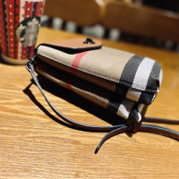 Famous Small Plaid Canvas Women Phone Crossbody Bag Daily Checker Leather Female Purse Wallet Handbags Luxury Flap Shoulder Bag