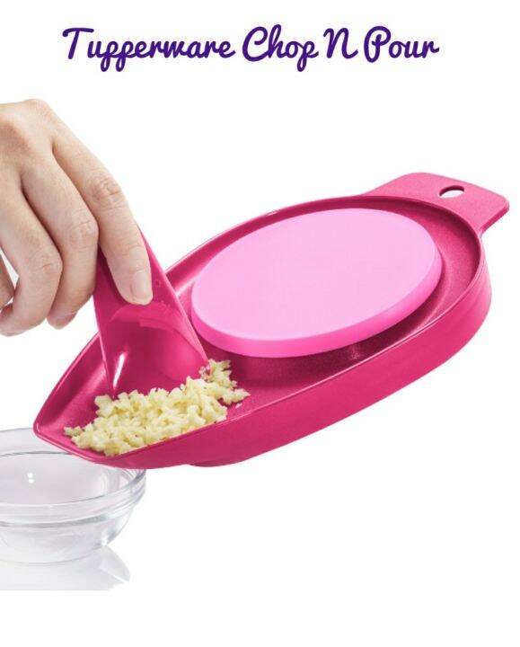 Tupperware Garlic Chop N Pour Set with Spatula Lazada