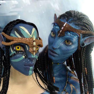 Movie Avatar 2 Cosplay Mask Latex With Hair  Navi Neytiri Mask Halloween Costumes Party Costume Masks Props