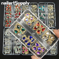 ชนิดบรรจุกล่องหรูหรา Shiny Planet เล็บ Charms โลหะผสม Matal 3D เล็บ Rhinestone Bling ผสมสไตล์ Strass เพชรตกแต่งเล็บอัญมณี-Fenpier