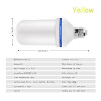 【popular】 pkdibm โคมไฟเปลวไฟ99LED E27หลอด15W 85-265V 4โหมดไฟเปลวไฟเสมือนหรี่แสงสีเหลือง/สีฟ้า/สีเขียว