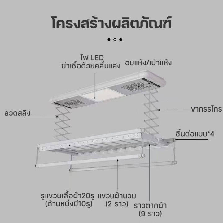 ราวตากผ้า-ราวตากผ้าไฟฟ้า-ราวตากผ้าอัตโนมัติ-kezhijia-ราวตากผ้าอัจฉริยะ-พร้อมledในตัว-ราวตากผ้ายืดหด-ราวแขวนผ้าเพดาน-ราวตากผ้า