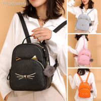 ✾◈ Fashion Backpacks Soft Leather Teenagers School Ladies Cartoon Female Multi-Pockets