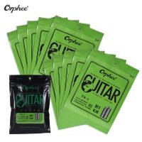 Orphee TX-1 เปลี่ยนสายเดี่ยวสำหรับอะคูสติกกีต้าร์พื้นบ้าน 1st E-String (.011) 10-Pack แกนเหล็กคาร์บอนสูง 75/25 สารเรืองแสงสีบรอนซ์ความตึงเครียดแสงพิเศษ สายกีต้าโปร่ง