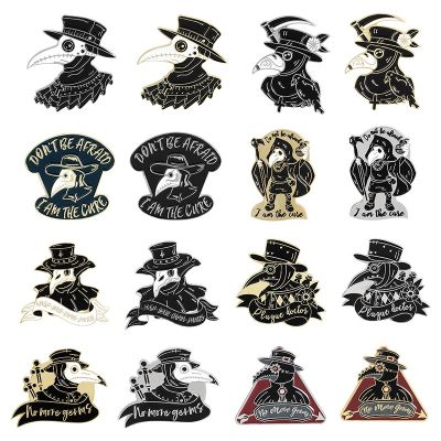 【CW】 Plague doctor crow series pin cartoon creative punk alloy brooch for denim badge wholesale