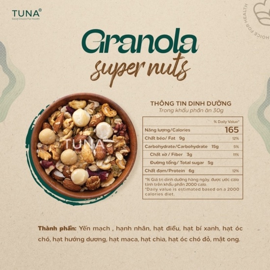 Combo 120g x5 vị granola ngũ cốc ăn kiêng không đường by tuna - ảnh sản phẩm 4