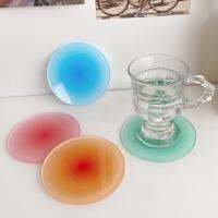 Gradient อะคริลิค coasters INS Anti-SLIP รอบถ้วย Pad โต๊ะรับประทานอาหาร placemat Cafe Desktop Decor เครื่องประดับห้องครัวชาม MAT