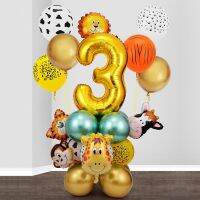 【CW】 Safari Party Theme Decoration Jungle Animal Tiger Monkey Lion Balloons Foil Balloon Kids 1st Happy Birthday Party Decorations