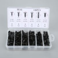 146PCS 6Kinds Universal Mixed Trunk Boxed Buckle Car Ceiling Fixed Clamp Rivet Trunk Fixed Fastener Clip with Box