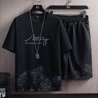 【CC】⊙  3d Print Men Tracksuits 2 Piece  Set Size o Neck Mens t-Shirt Shorts Sleeve Leisure Outfit