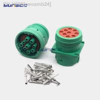 1 Set 9 Pin HD16-9-1939S HD10-9-1939P Deutsch Green Circular Aviation Female Male Connector For Track J1939 HD16-9-1939S-P080