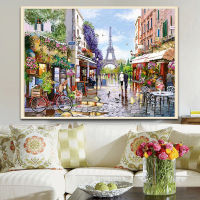 Paris Landscape DIY 11CT Embroidery Cross Stitch Kits Needlework Set beautiful street view Printed Canvas Cotton Thread Home Dec