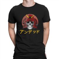 Men T-Shirt Japan Skull Samurai Undead Classic Awesome Pure Cotton Tees Short Sleeve Samurai Style T Shirt Round Collar Tops XS-4XL-5XL-6XL