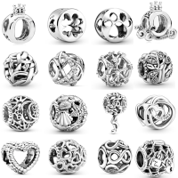 925 เงินสเตอร์ลิง Openwork Paw พิมพ์ Infinity Charm Bead Fit Pandora สร้อยข้อมือสร้อยคอของขวัญเครื่องประดับสำหรับผู้หญิง-bcco889