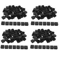 Chair Leg Plastic Blanking End Cap Square Tube Insert Black 20mmx20mm 200Pcs