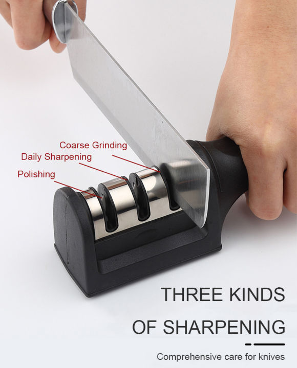 kiprun-เครื่องลับมีด-อุปกรณ์ลับคมมีดให้คมสำหรับใช้ในครัวเรือนประเภท3ขั้นตอน
