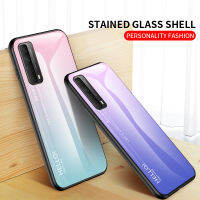 Huawei Psmart 2021 Case Huaweipsmart 2021กระจกนิรภัยเคสแข็ง Color Gradient กันกระแทกโทรศัพท์ฝาหลังปลอก