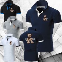 【CC】卐  European Business Mens Lapel Polo Shirt Short Sleeves Polos Men Contrast Color Wear