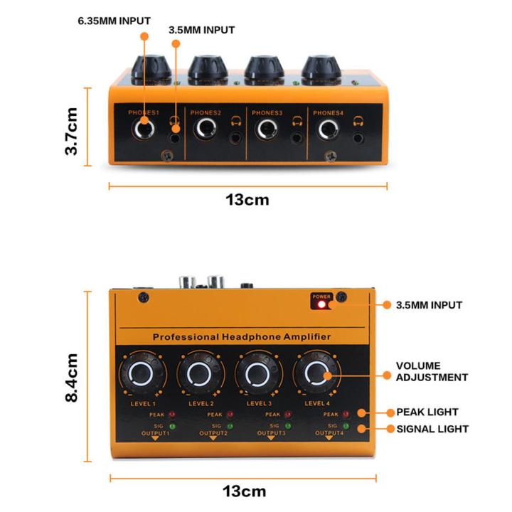 เครื่องขยายเสียงหูฟัง-zystar-หูฟังแอมป์แจ็คตัวจ่ายสเตอริโอขนาดเล็ก4x6-35มม-และเอาต์พุตสเตอริโอ4x3-5มม-สำหรับเครื่องขยายเสียงเครื่องเสียงสตอริโอโลหะเครื่องมิกซ์เสียง