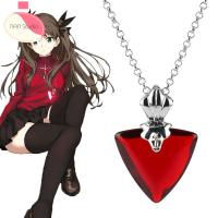 LYGJZC วินเทจ หอมหวาน Tohsaka RIN คริสตัลสีแดง พลอยเทียม สร้อยคออะนิเมะผู้หญิง สร้อยคอสเตย์ไนท์ เครื่องประดับปาร์ตี้ Choker กระดูกไหปลาร้าเกาหลี