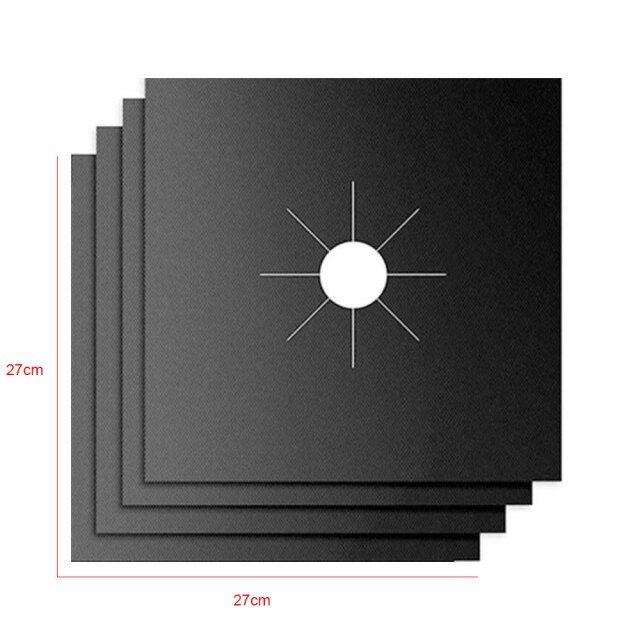 แผ่นรองเตาแก๊สรองเครื่องป้องกันเตาเตาอบเตาอบเตาแก๊สฝาหม้อเสื่อนิรภัย4ชิ้นเครื่องครัว