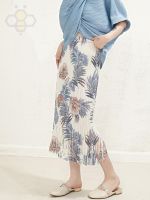 ♦ Aiden001 BQ015C-1 Average Size (45-75Kg) Miyake Pleat Retro Flower Mid-Length Skirt Womens Summer Tassel Skirt