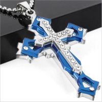 Fashion Men Creative Zircon Cross Necklace Jesus Cross Pendant Hip Hop Necklaces for Men Cross Jewelry Party Anniversary Gift Fashion Chain Necklaces