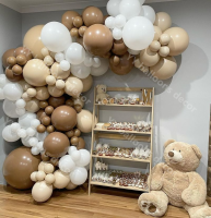 Baby Shower 142pcs Balloons Garland Brown Mama To Be Later Balloon 5-18inch Happy Birthday Double Apricot New Year Decoration