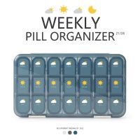 ☋ Portable Weekly Pill Box New 21/28 Grids PP Tablet Organizer 7 Days Compartment Storage Boxes Pill