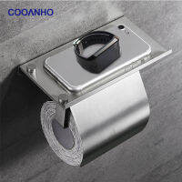 COOANHO Toilet Paper Holder Wall-Mounted Telephone Holder  Toilet Paper Roll Holder For Bathroom Toilet Hotel Toilet Roll Holders