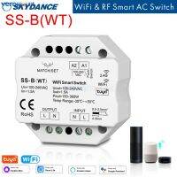 Skydance SS-B(WT) WiFi Dimming Tuya APP 2.4G RF Voice Control AC Switch Push On Off Wall Junction กล่องติดตั้ง AC 110V 220V