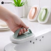 Magic Sponge Brush Glass Wall Cleaning Tools Kitchen Cleaning Bathroom Toilet Gadget Handle Ceramic Window Slot Clean Brush baño