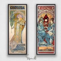 วินเทจจิตรกรรมโดย Alphonse Mucha โปสเตอร์ผ้าใบพิมพ์เครื่องดื่มตกแต่งผนังตกแต่งงานศิลปะห้องบ้านบาร์ตกแต่งผนัง-ศิลปะที่สวยงามและไม่ซ้ำกันสำหรับบ้านของคุณ