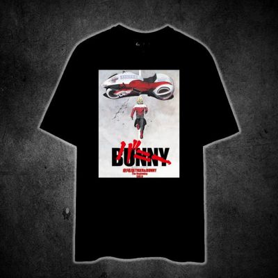 BUNNY RACING RIDER Printed t shirt unisex 100% cotton