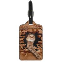 【DT】 hot  Twoheartsgirl Printing Cat Dog Travel Luggage Tags Resealable Baggage Boarding PU Tags Portable Label Suitcase ID Address Holder