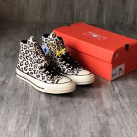 ♗✷▼  The original box double wai sulfide wear-resisting bottom blue 70 s high help canvas shoes leopard lovers leisure sandals; men and wome