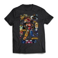 [พร้อมสต็อก S-5XL] เสื้อยืดลายลำลอง Dino Megazord แขนสั้น - ผ้าฝ้าย 100% คุณภาพดี