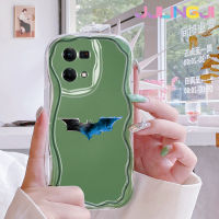 Jjlingji เคสสำหรับ OPPO Reno 7 4G Reno 8 4G F21 Pro Reno 4 Pro Reno 6เคสแฟชั่นลายค้างคาวเนื้อครีมกันกระแทกแบบใสนิ่มเคสมือถือโปร่งใสลายกล้องถ่ายรูปสร้างสรรค์เคสซิลิกาเจลป้องกัน