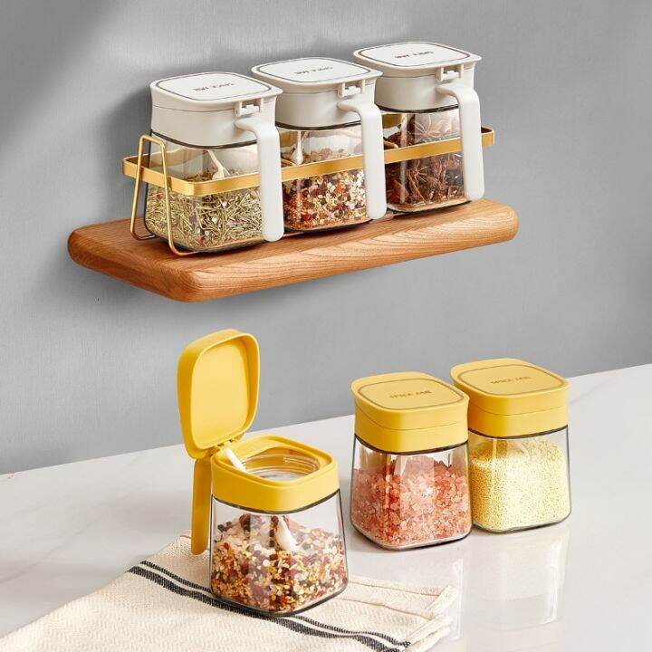 seasoning-box-kitchen-combination-set-glass-seasoning-bottle-salt-jar-msg-pepper-storage-box-seasoning-box